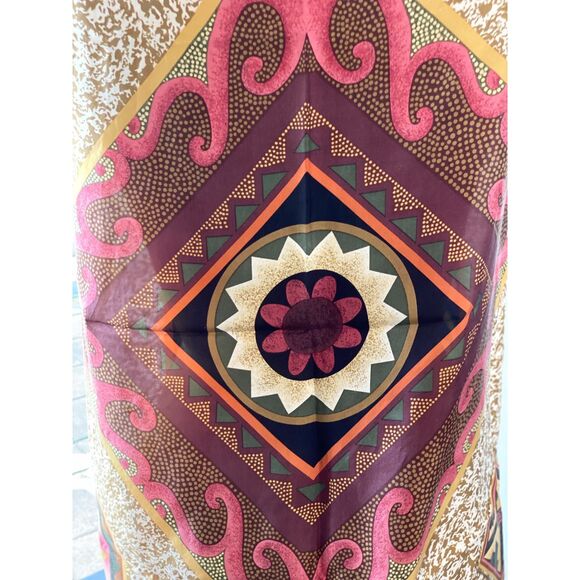 VTG NWT NY Studio 100% Silk Fall Multicolor Abstract Scarf Made in Korea 34"x34" - Picture 2 of 8